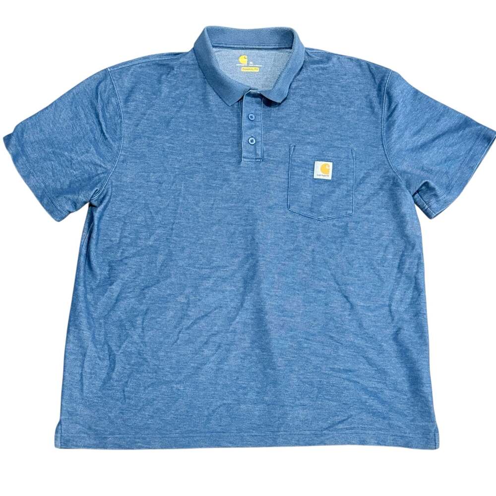Carhartt Men's XL Blue Original Fit Short Sleeve Work Pocket Polo Shirt